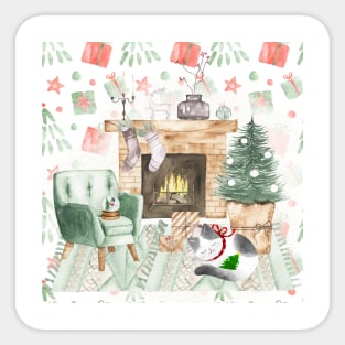 Cozy Home, Cozy Christmas, Cozy Cats Sticker